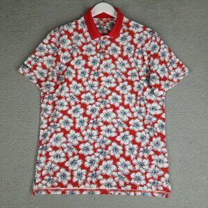 Bonobos Golf Polo Shirt Adult Medium Floral Red Travel Office Casual Standard
